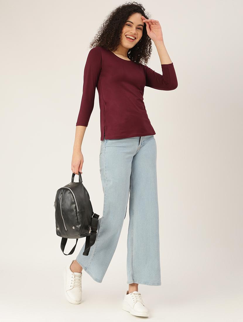 round neck solid tee - 18266528 - Standard Image - 3