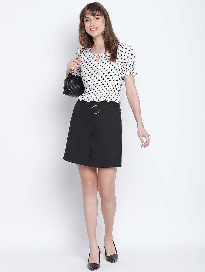 mid rise solid a-line skirt - 18267080 - Standard Image - 3