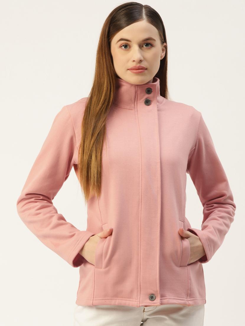 stand collar solid sweatshirt - 18267704 - Zoom Image - 0