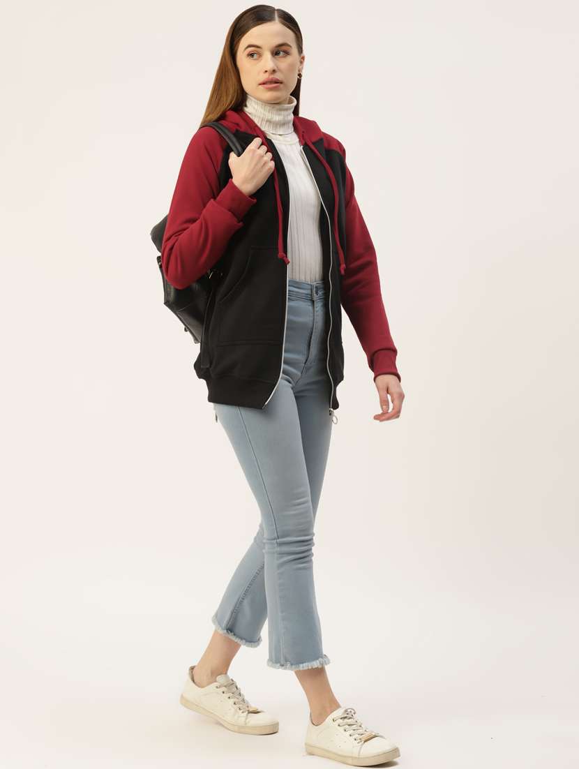 hooded neck color block sweatshirt - 18267830 -  Standard Image - 3