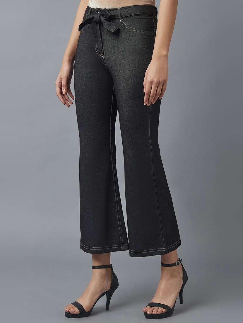 mid rise tie front  trouser