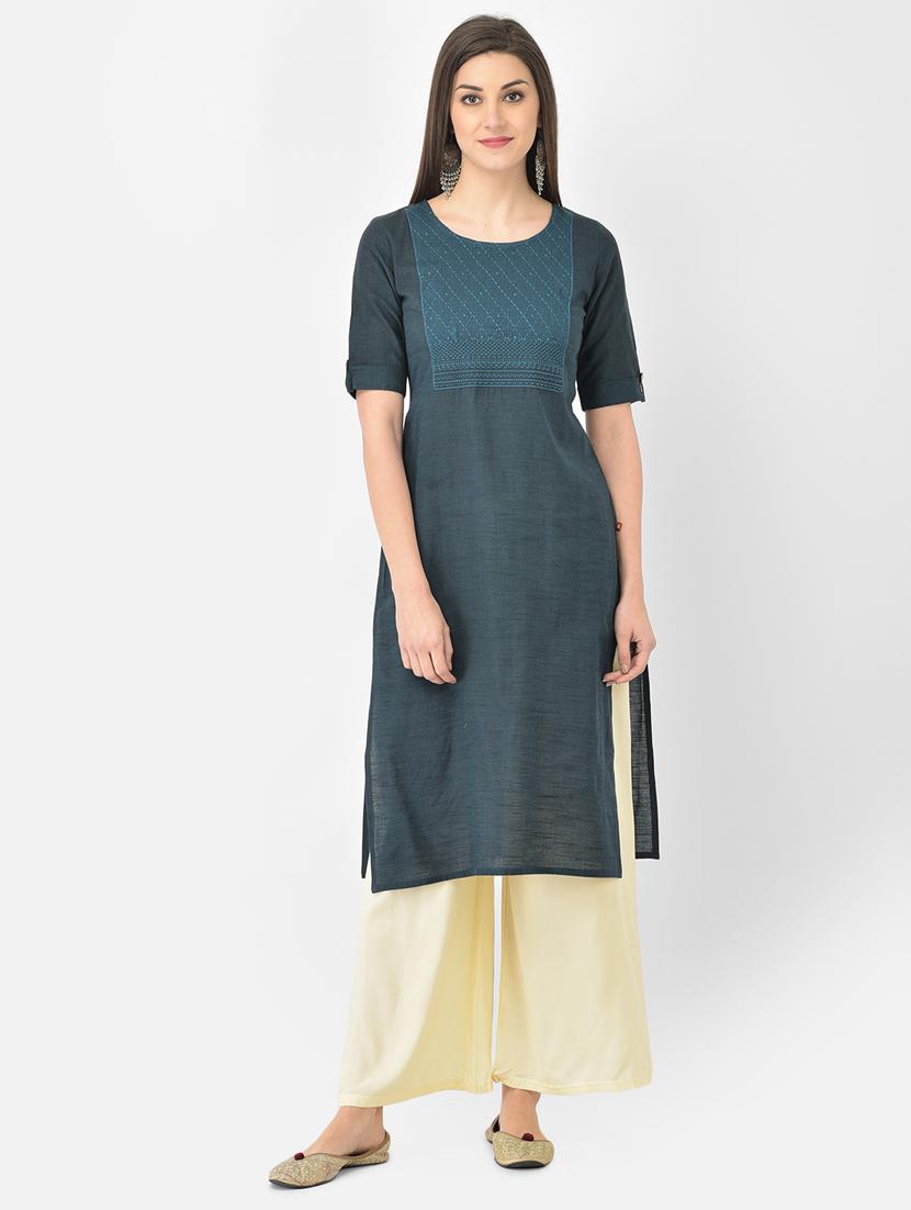 women's straight kurta - 18269221 - Standard Image - 3