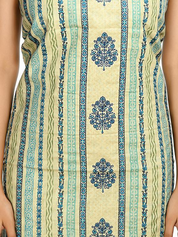 blue cotton blend unstitched suit - 18269399 - Standard Image - 3