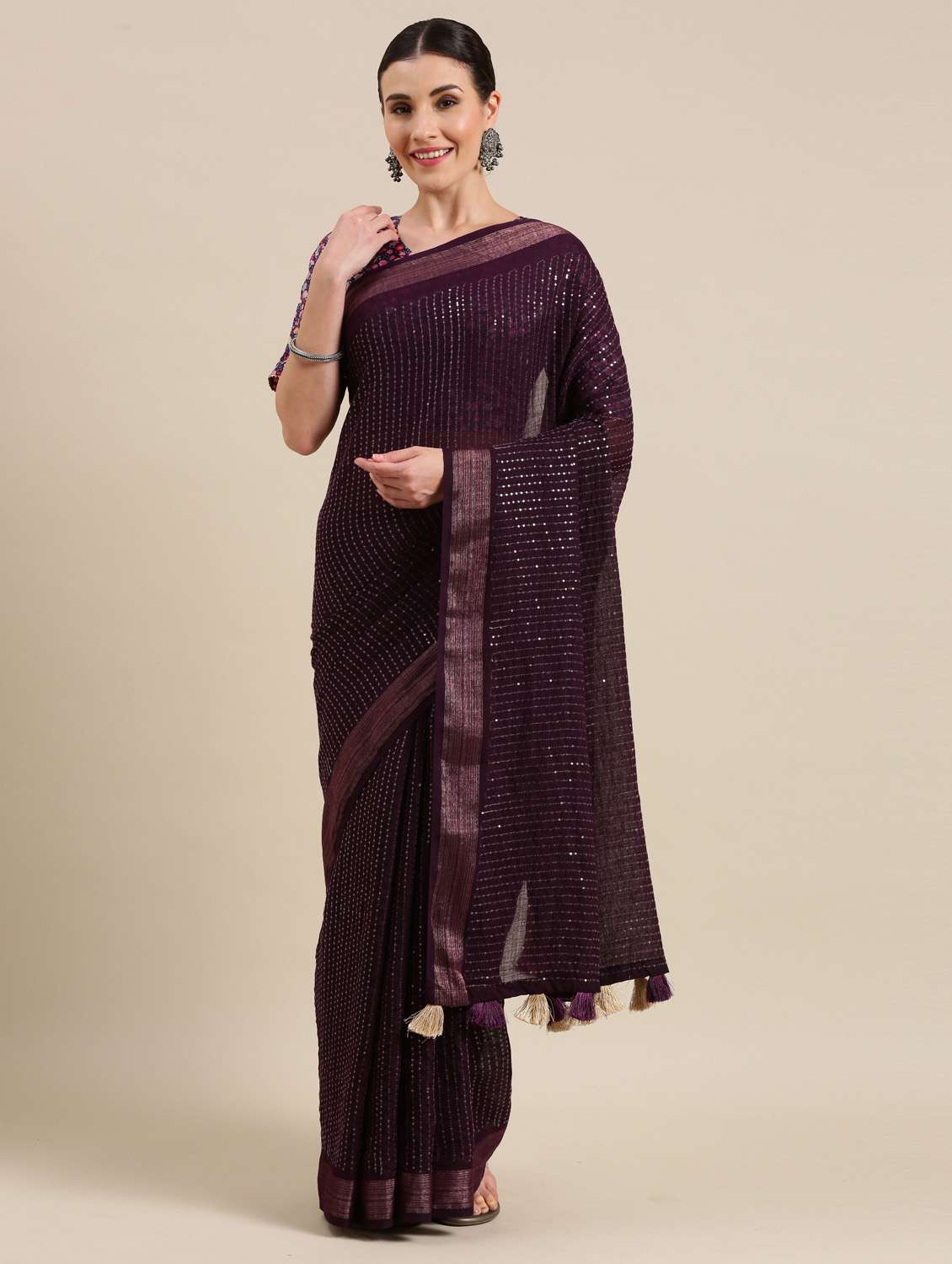 women's embellished saree with blouse