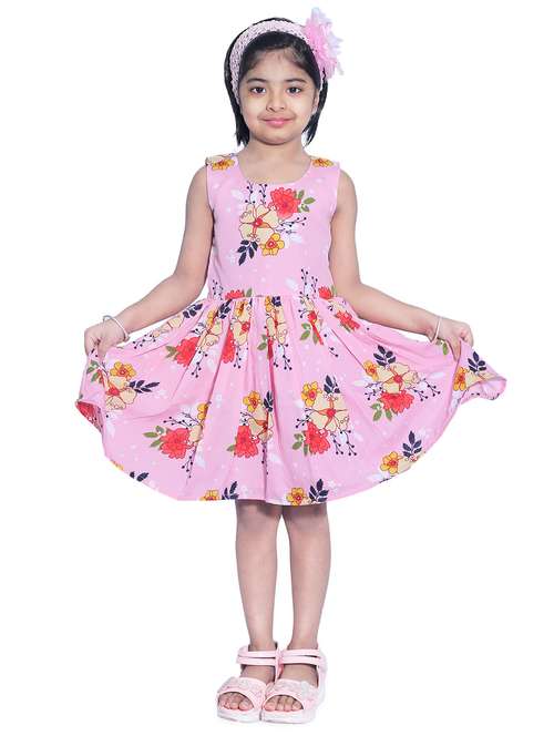 girls round neck sleeveless frock - 18269562 - Standard Image - 0