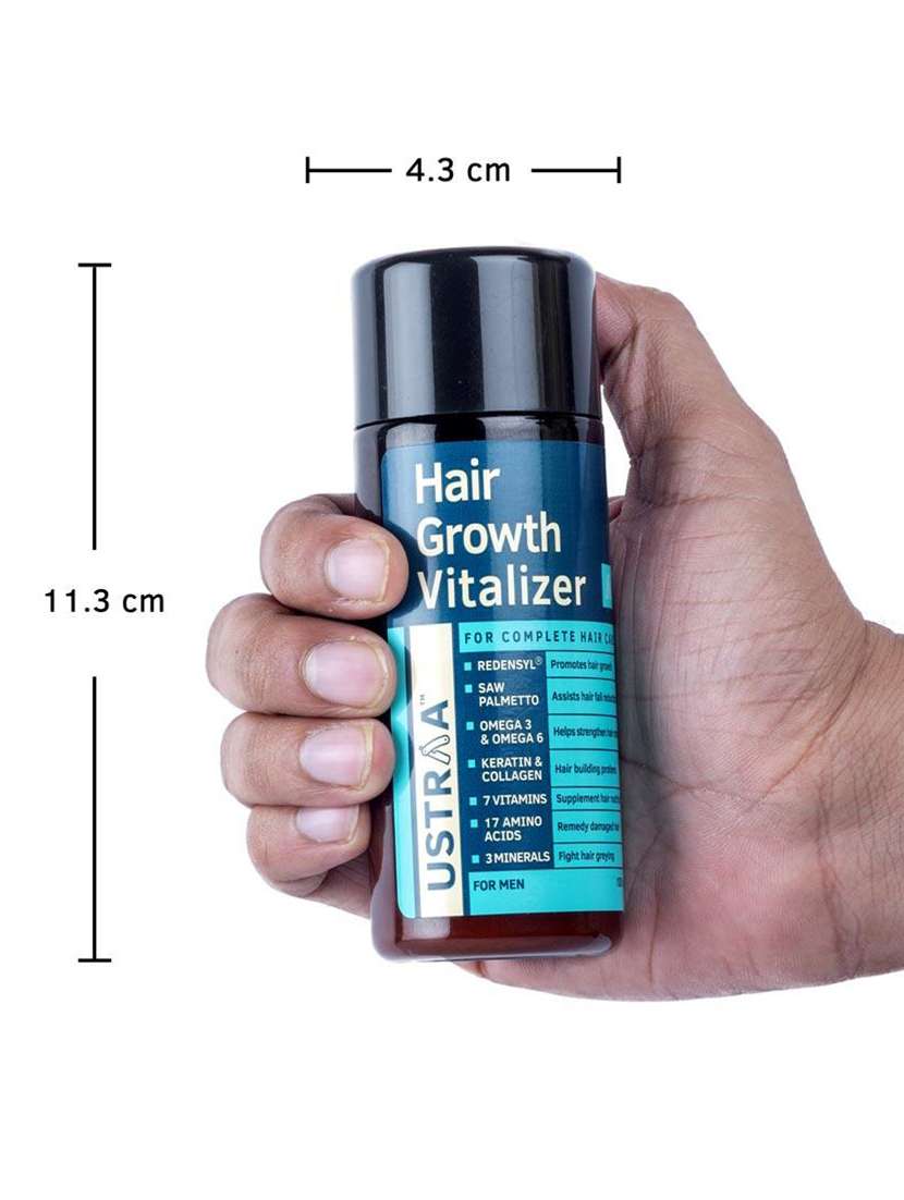 Ustraa Hair Vitalizer Kit (Hair Vitalizer Shampoo   250ml & Hair Growth Vitalizer   100ml)