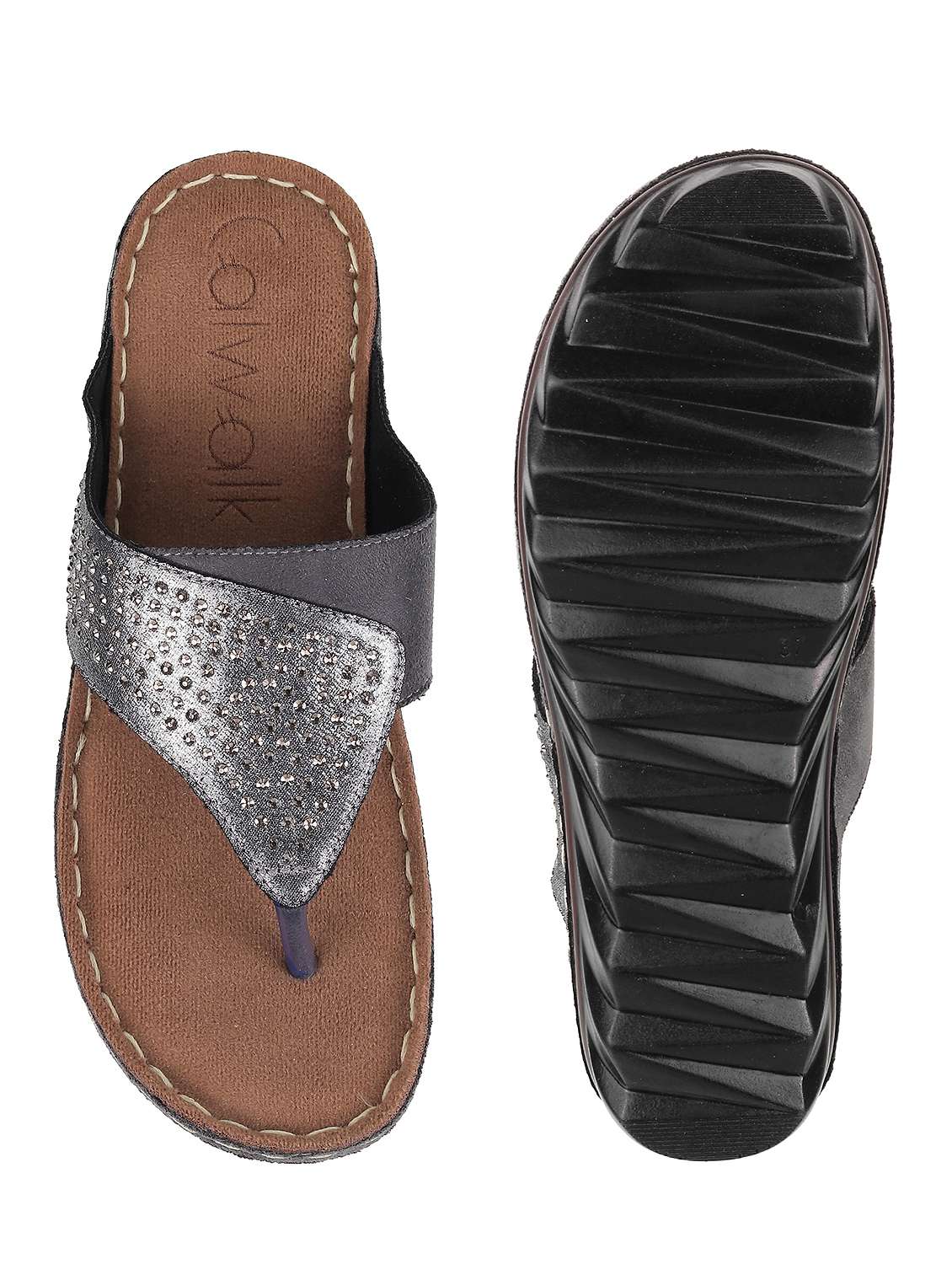 silver toe separator sandal - 18270764 -  Standard Image - 3