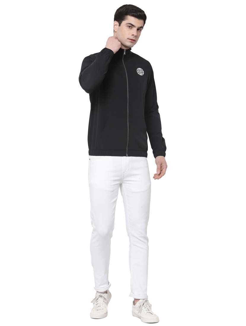 black solid casual jacket - 18271292 -  Standard Image - 3