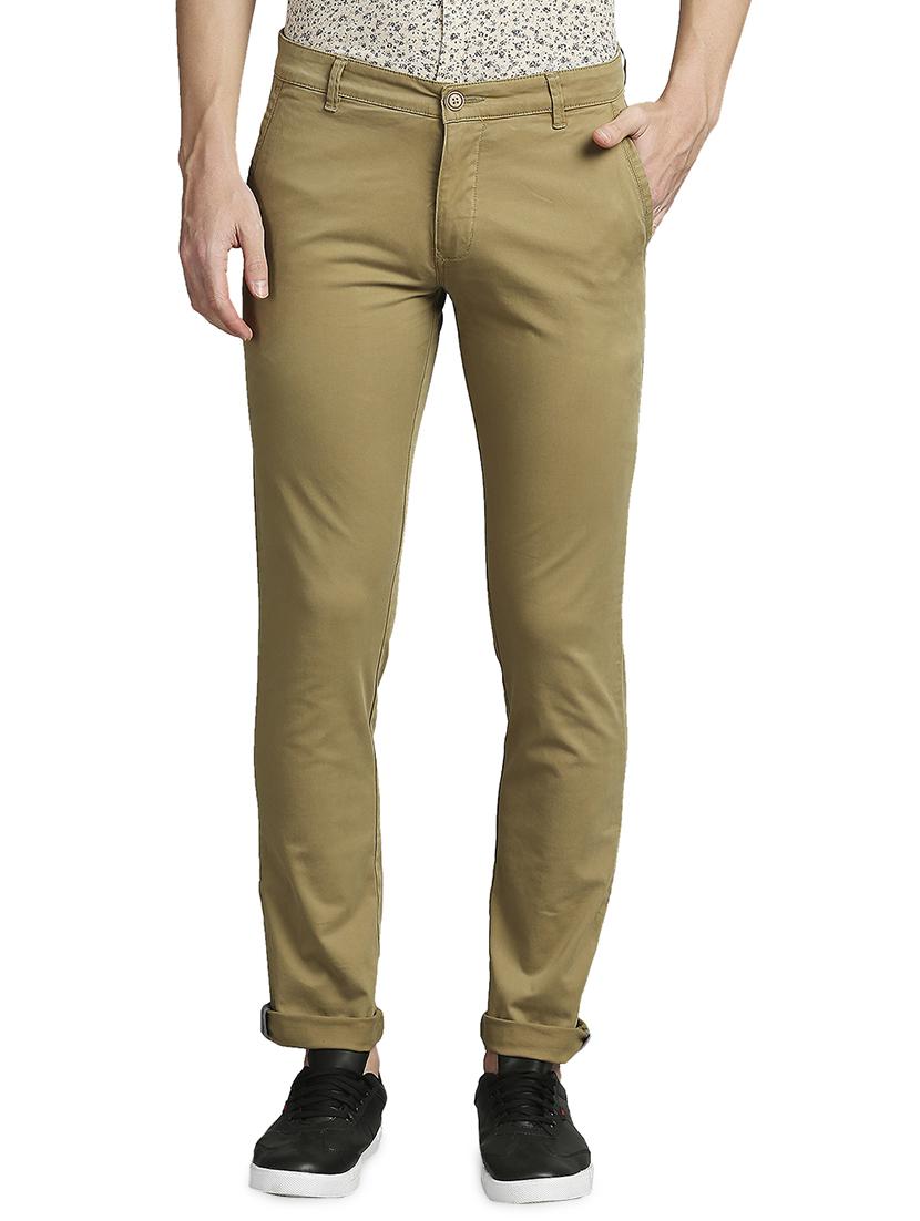 brown solid casual trouser - 18271710 - Zoom Image - 0