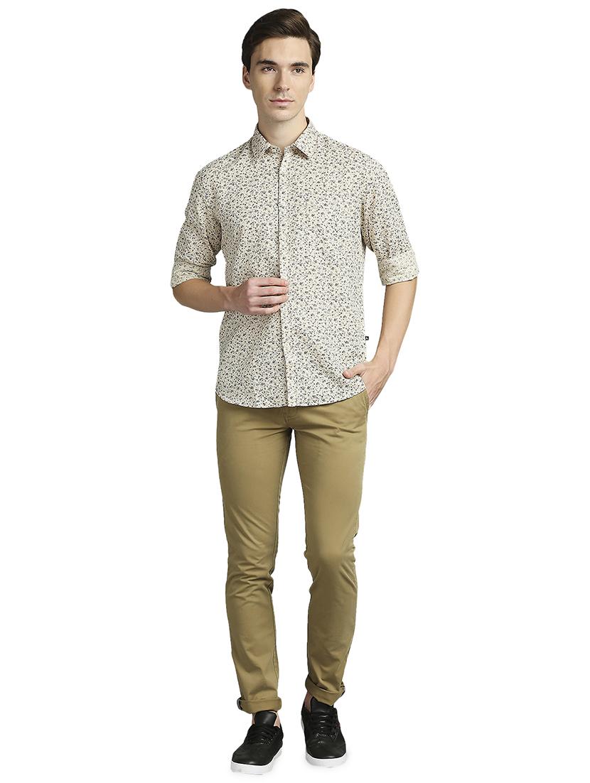 brown solid casual trouser - 18271710 - Standard Image - 3