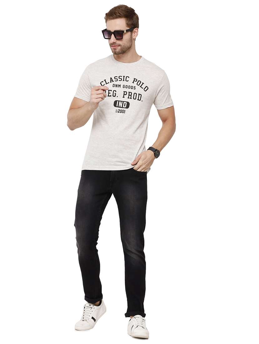 white chest print t-shirt - 18271786 -  Standard Image - 3