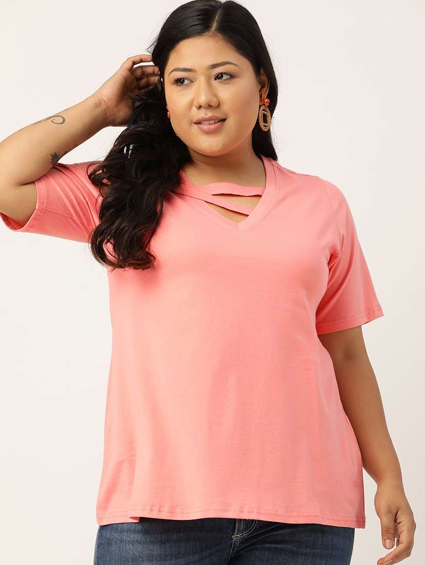 women's straight v neck top - 18271902 -  Zoom Image - 0
