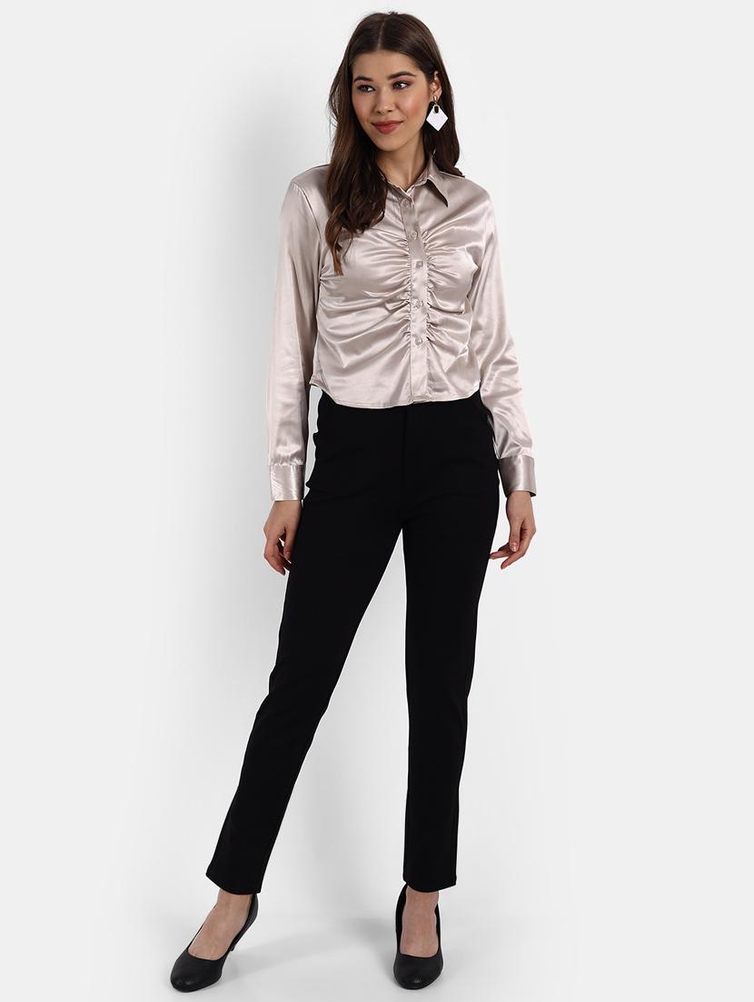 high rise flat front trouser - 18272171 - Standard Image - 3