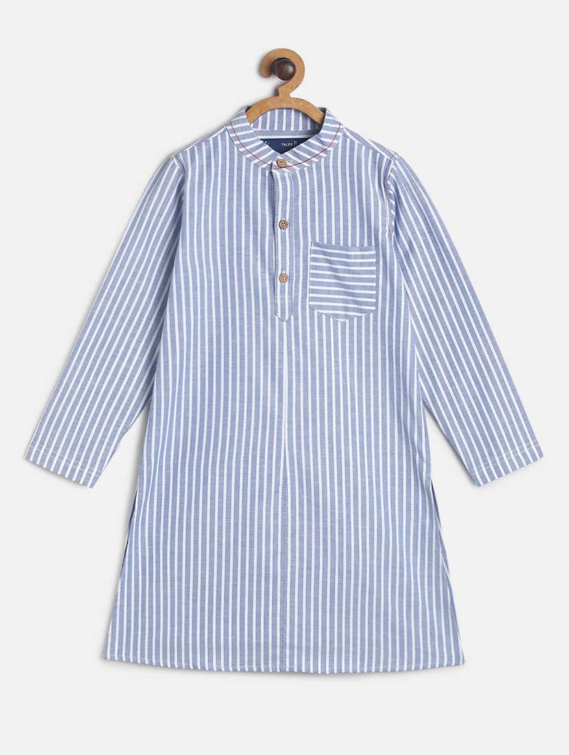 blue striped kurta