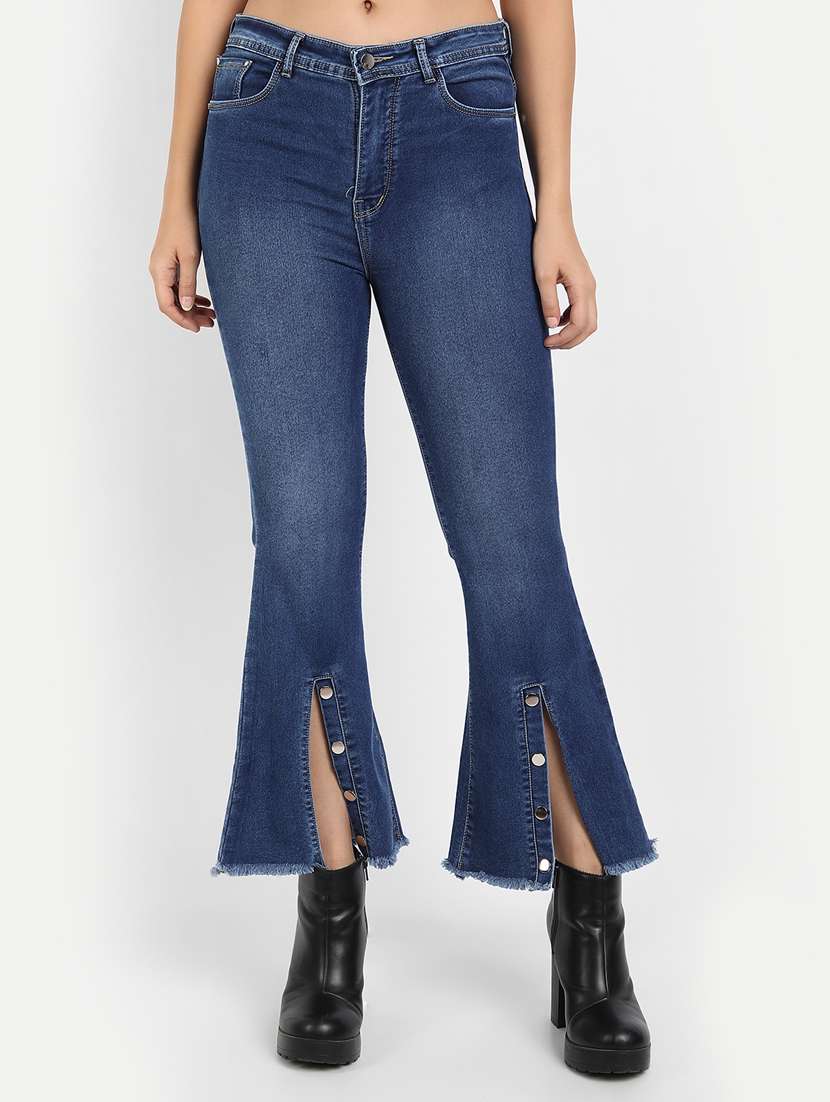 Buy online High Rise Wide Leg Jean from 