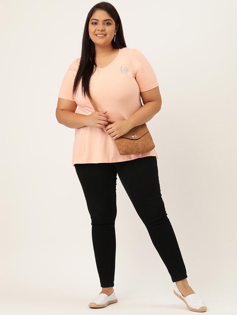 women's plain v neck t-shirt - 18272578 - Standard Image - 3