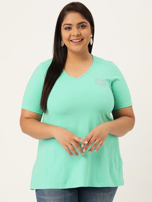 women's plain v neck t-shirt - 18272580 - Standard Image - 0