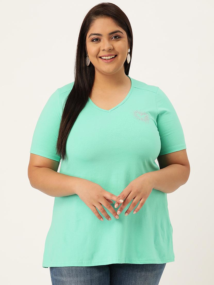 women's plain v neck t-shirt - 18272580 - Zoom Image - 0
