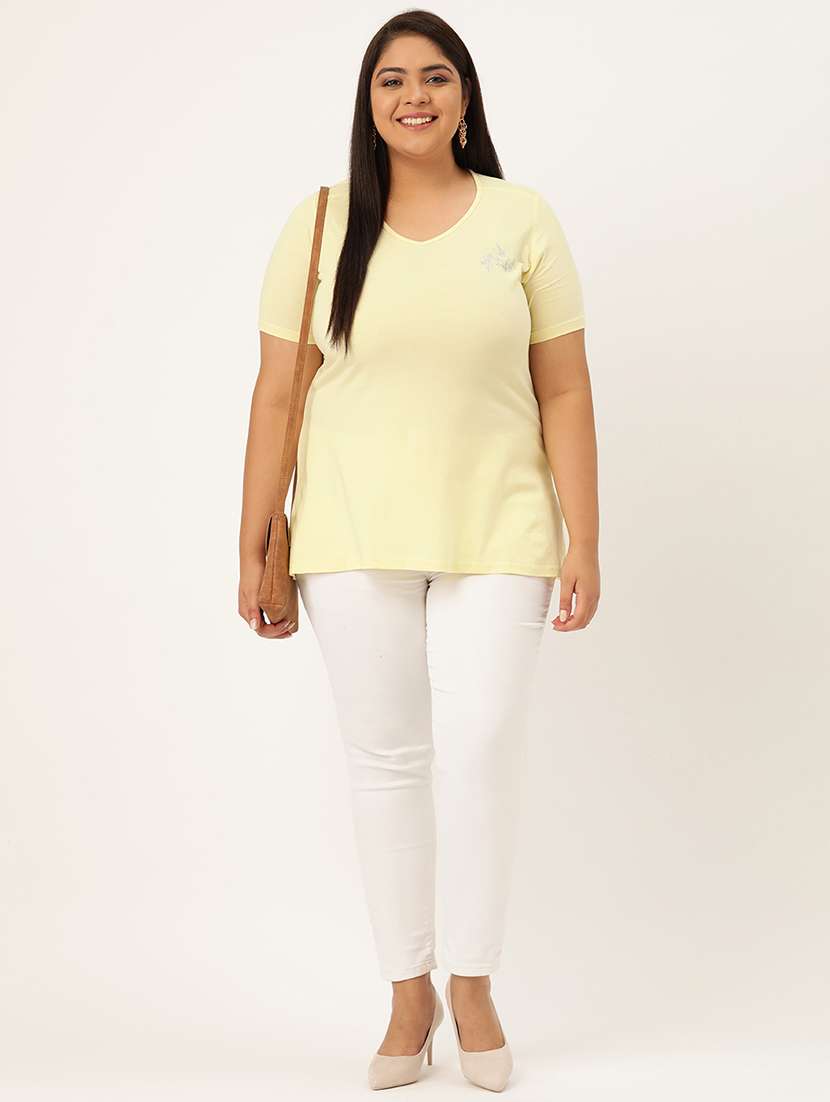 women's plain v neck t-shirt - 18272582 -  Standard Image - 3