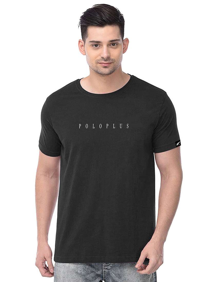 black chest printed t-shirt