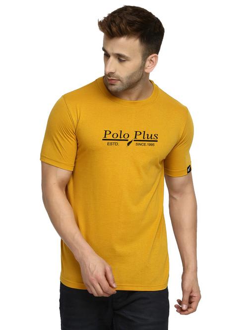 mustard chest print t-shirt - 18272711 -  Standard Image - 0