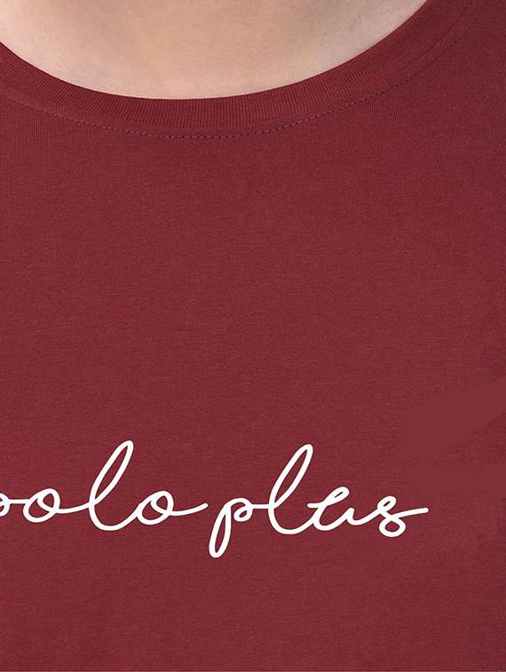 maroon chest printed t-shirt - 18272722 -  Standard Image - 3