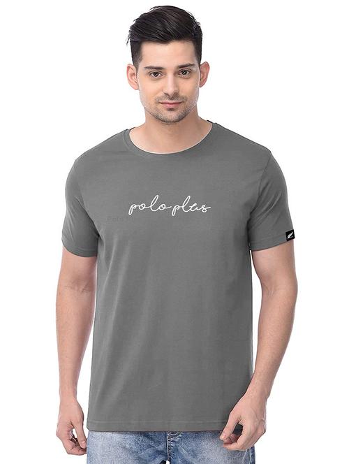 grey chest print t-shirt - 18272723 - Standard Image - 0