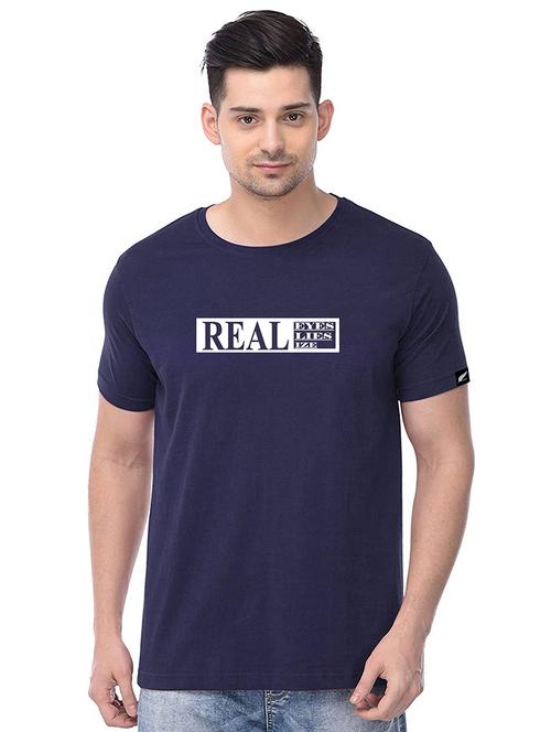 navy blue chest printed t-shirt - 18272735 -  Standard Image - 0