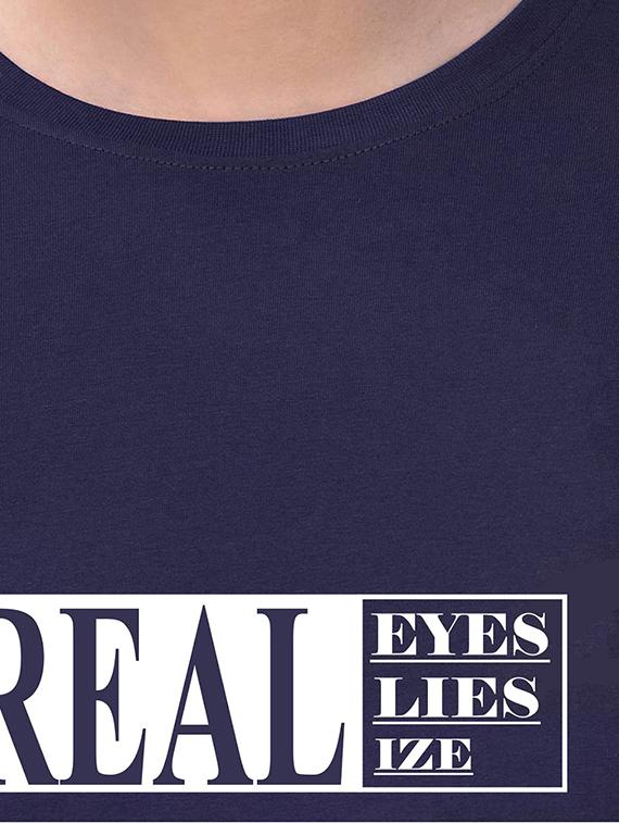 navy blue chest printed t-shirt - 18272735 - Standard Image - 3