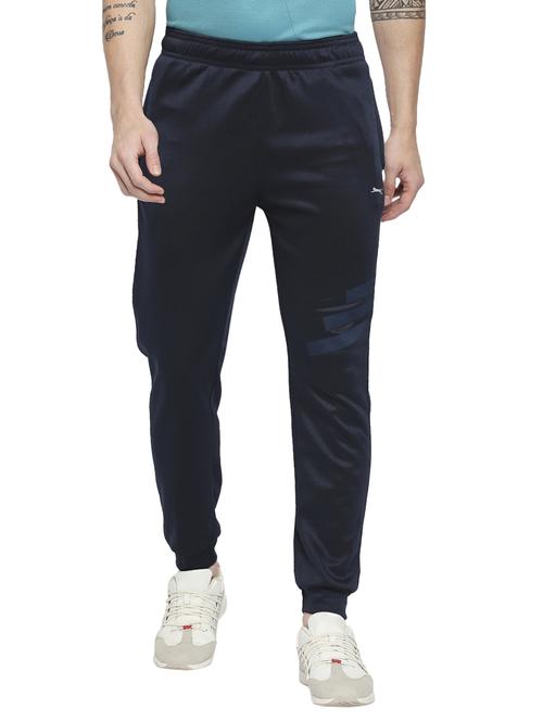 navy blue solid joggers track pant - 18273539 - Standard Image - 0