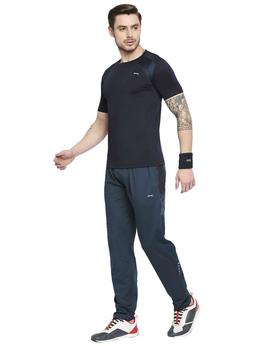 navy-blue solid full length track pant - 18273555 -  Standard Image - 3