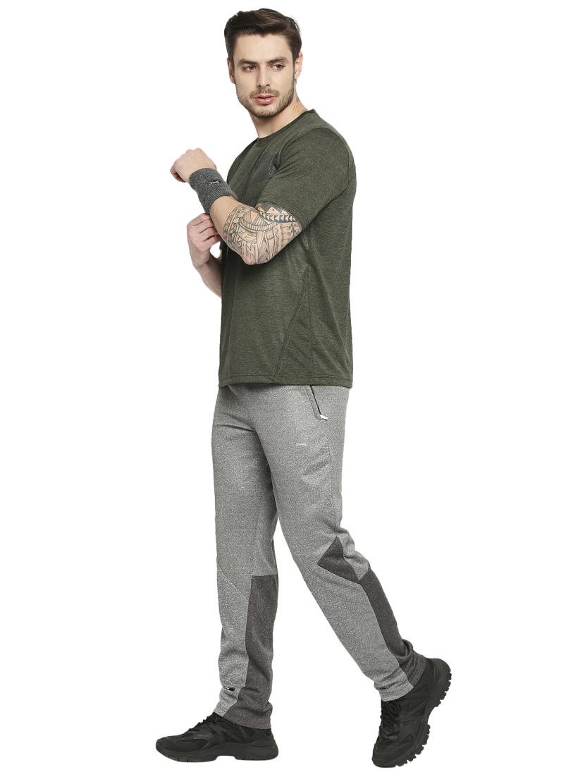 grey melange full length track pant - 18273557 - Standard Image - 3