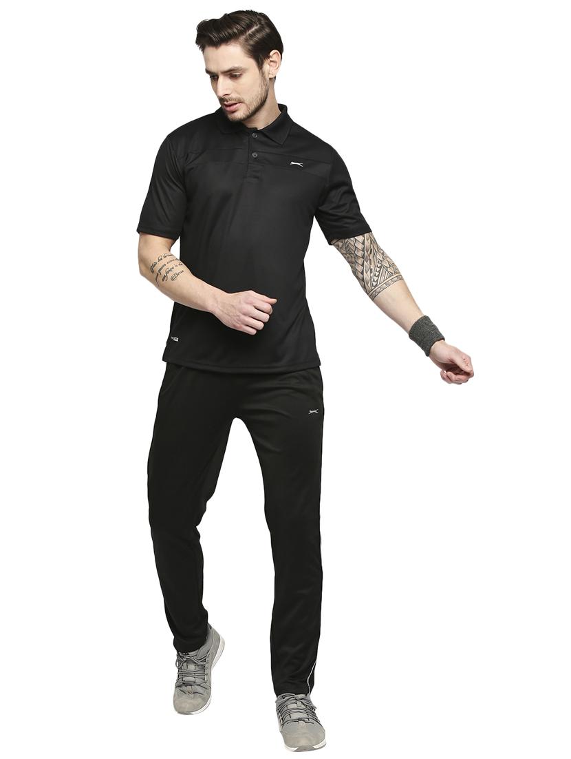 black solid length track pant - 18273559 - Standard Image - 3