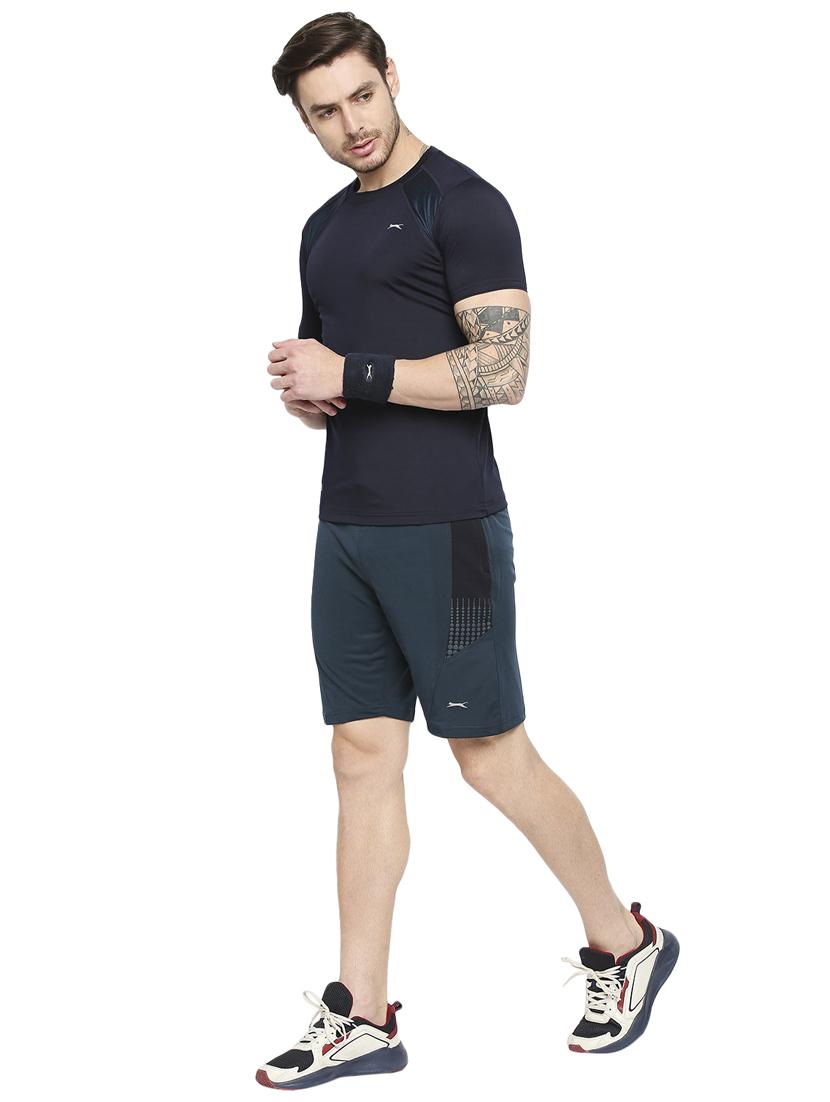 teal color-blocked short - 18273643 - Standard Image - 3