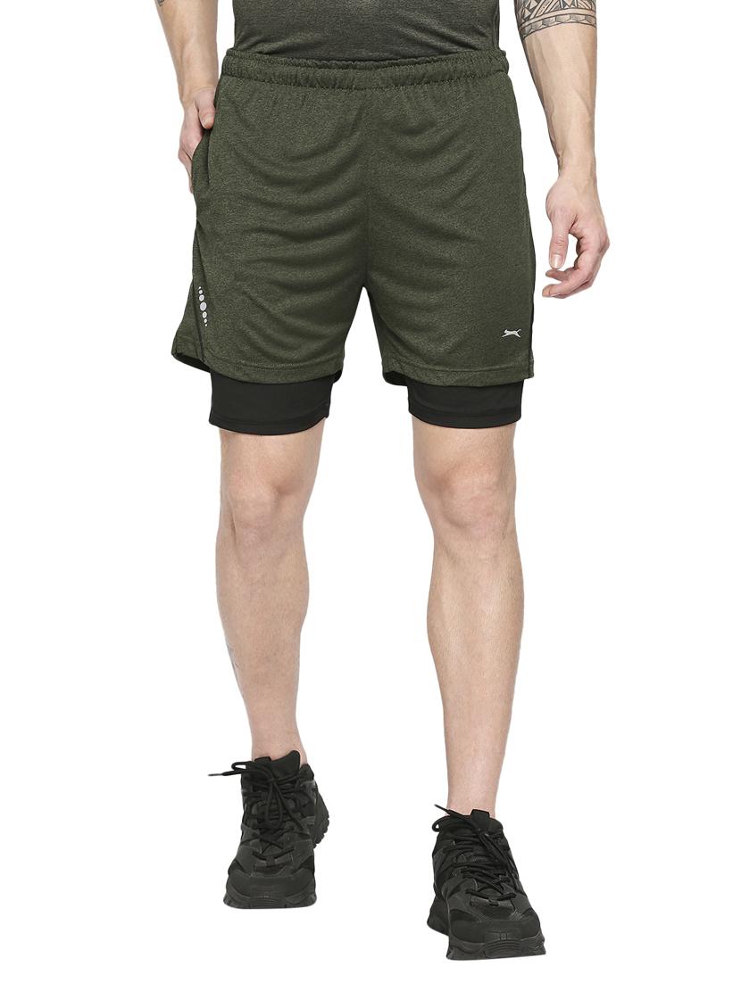 green melange short - 18273644 -  Zoom Image - 0