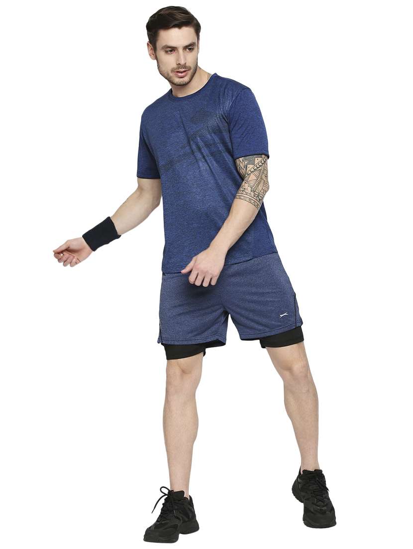 navy blue melange short - 18273645 - Standard Image - 3