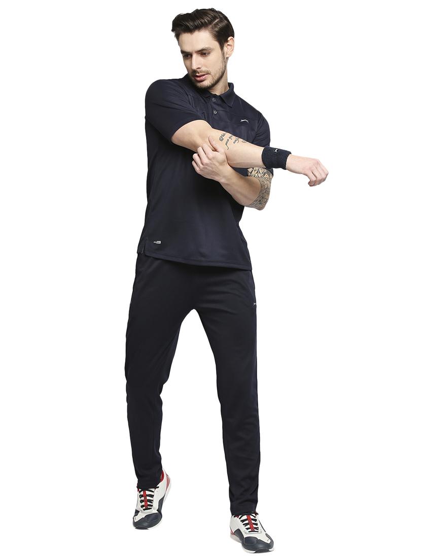 dark-blue solid polo t-shirt - 18273669 - Standard Image - 3