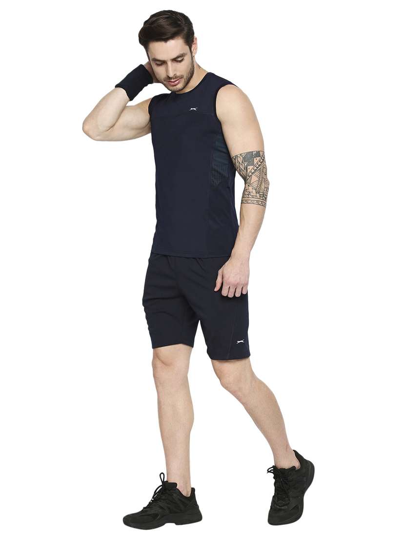 navy blue color-blocked t-shirt - 18273687 - Standard Image - 3