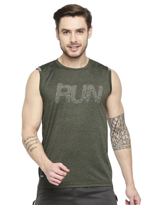 olive-green chest-printed t-shirt - 18273688 - Standard Image - 0