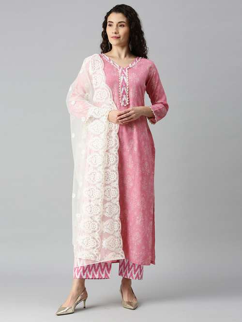 printed unstitched suit set - 18274841 -  Standard Image - 0