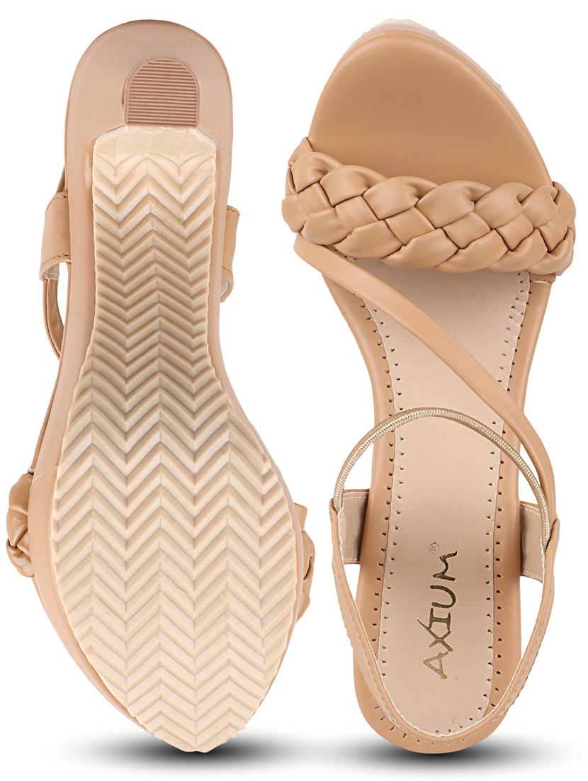 beige synthetic back strap sandals - 18275206 - Standard Image - 3