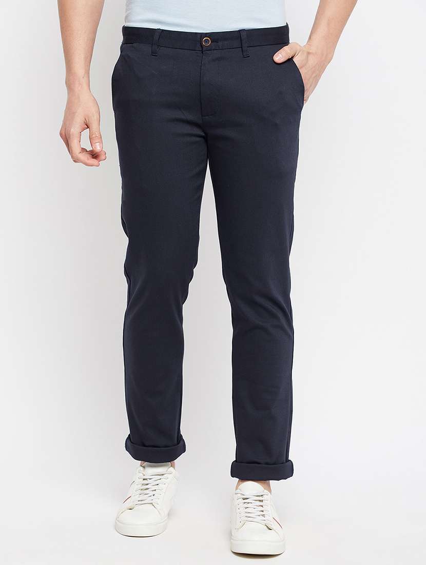 black solid casual trouser