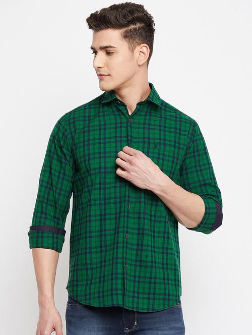 green checkered casual shirt - 18276047 - Standard Image - 0