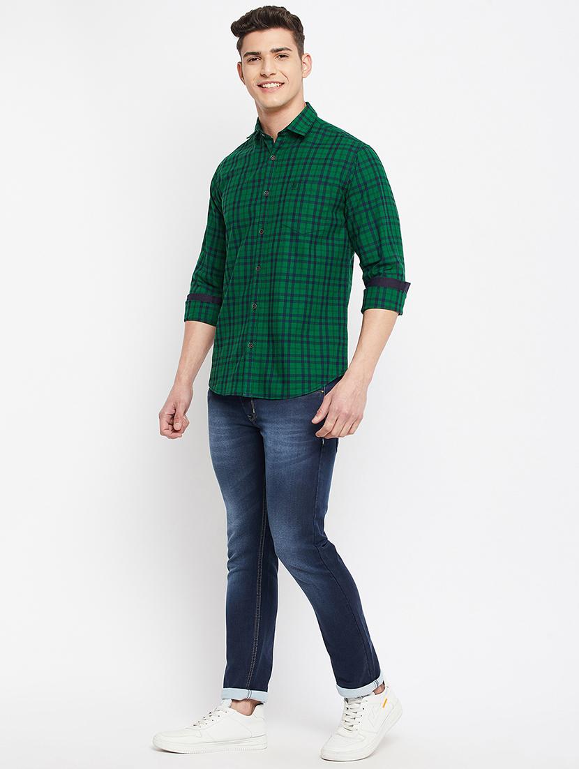 green checkered casual shirt - 18276047 - Standard Image - 3