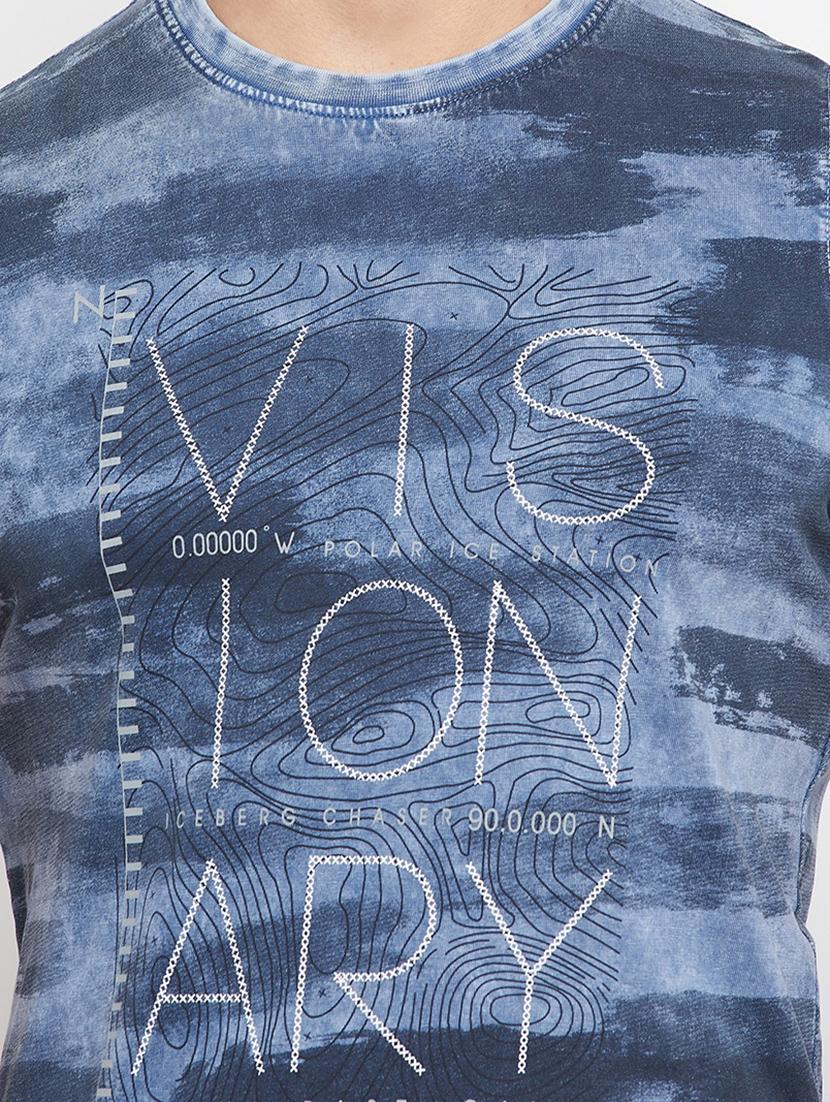 navy-blue front-print t-shirt - 18276073 - Standard Image - 3