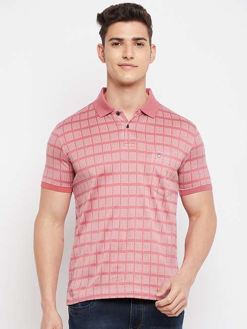 pink checkered polo t-shirt - 18276083 - Standard Image - 0