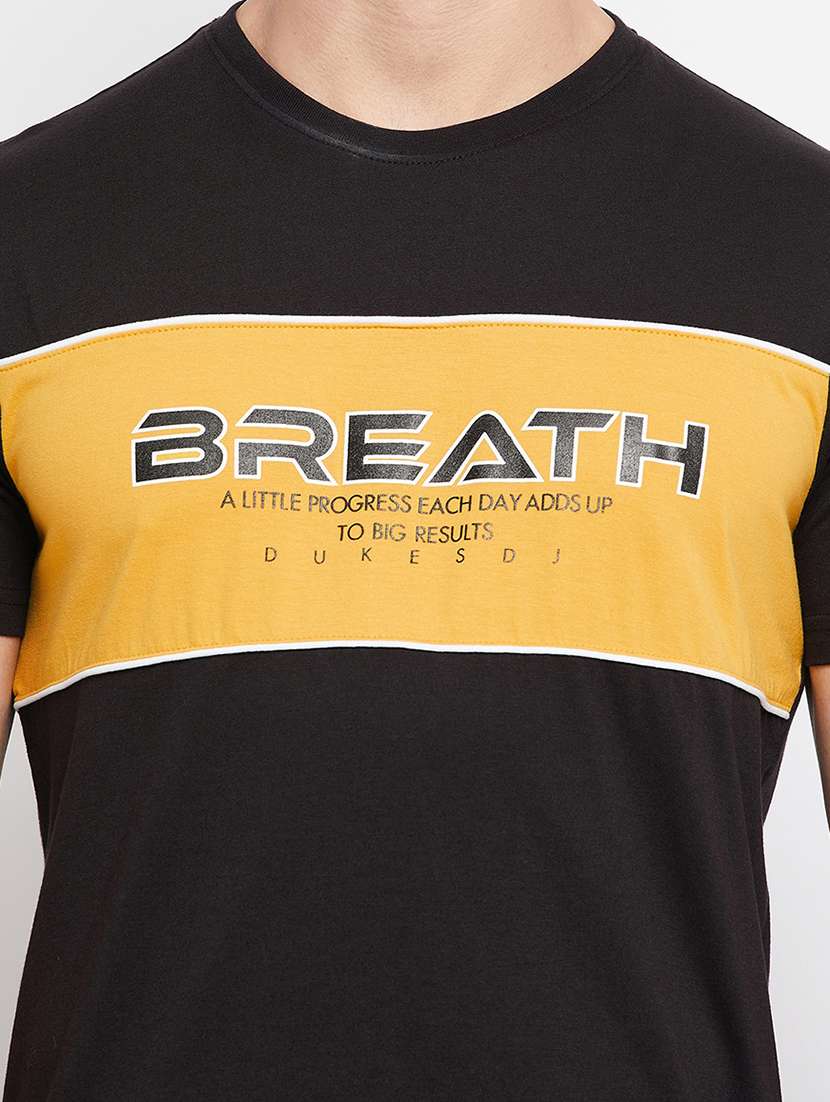 black chest printed t-shirt - 18276092 -  Standard Image - 3