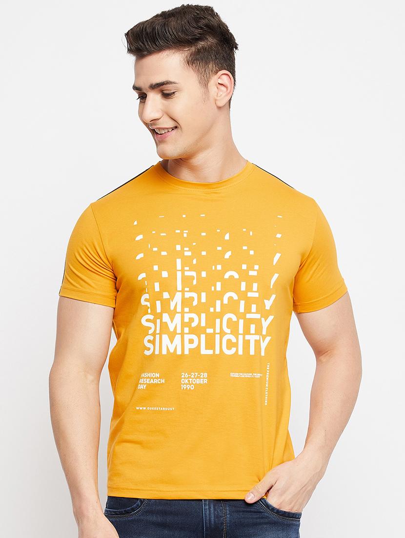 yellow front printed t-shirt - 18276095 - Zoom Image - 0