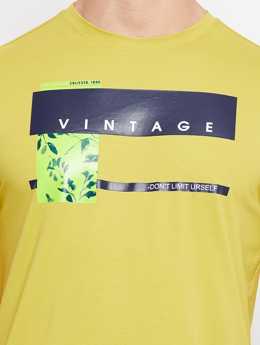 yellow chest printed t-shirt - 18276098 - Standard Image - 3