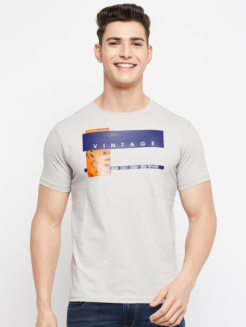 grey chest printed t-shirt - 18276099 - Standard Image - 0